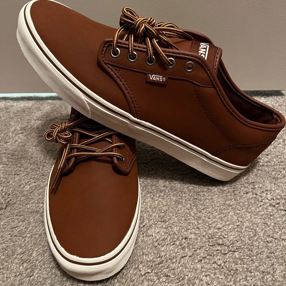 Vans Atwood Leather Brown Men’s Sneakers Size 11 Brand New